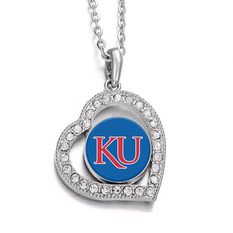 Kansas Jayhawks Womens Sterling Silver Link Chain Necklace With Pendant D19