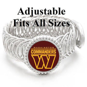 Washington Commanders Football Silver Mens Womens Adjustable Bracelet D11