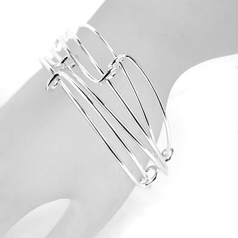 10 PcSet 925 Sterling Silver DIY Expandable Adjustable Bracelet Bangle D194