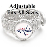 Washington Capitals Mens Women'S Silver Link Adjustable Hockey Bracelet Gift D11
