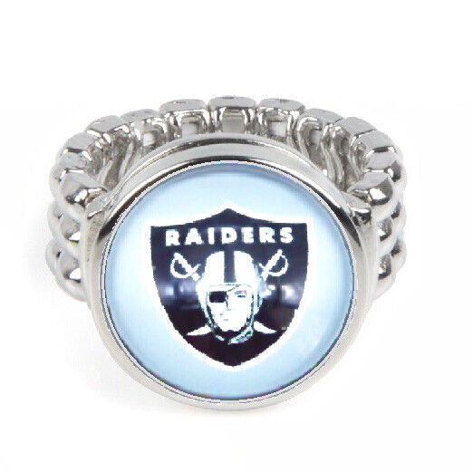 Las Vegas Raiders Gift Set Womens 925 Sterling Silver Necklace And Ring D18D2