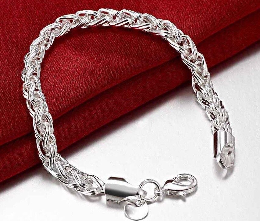 925 Sterling Silver Bracelet Women's Twisted Rope 6mm Opulent + Gift Pkg D135