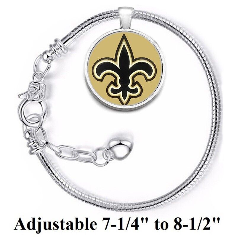 New Orleans Saints Silver Womens Link Bracelet W Giftpk D10