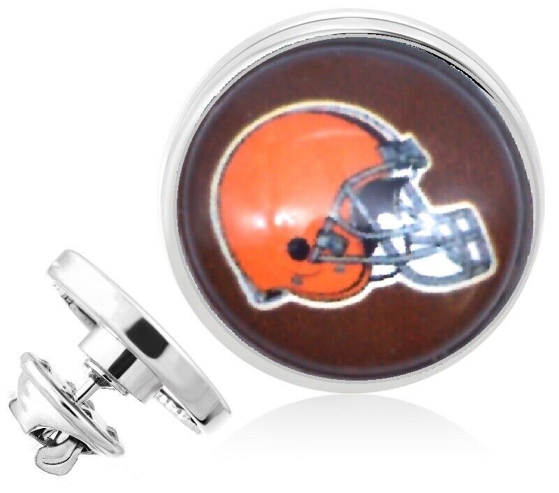 Cleveland Browns Silver Pin Lapel Broach Football Team Gift W Gift Pkg D23