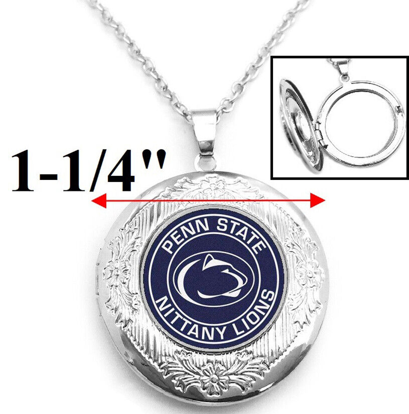 Penn State Womens Sterling Silver Link Chain Necklace & Locket Jewelry D16