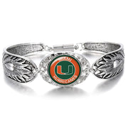 Miami Hurricanes Women'S Sterling Silver Bracelet College Football Gift D3