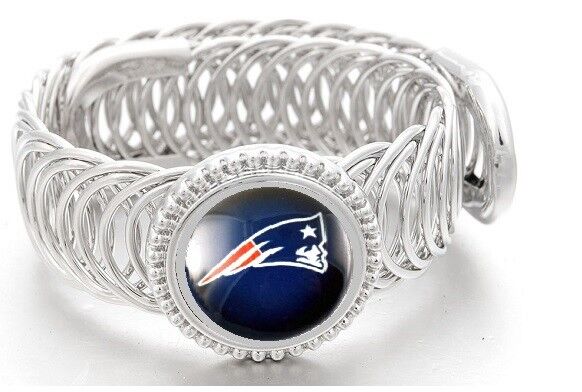 New England Patriots Football Sterling Silver Mens Womens Bracelet + Giftp D11