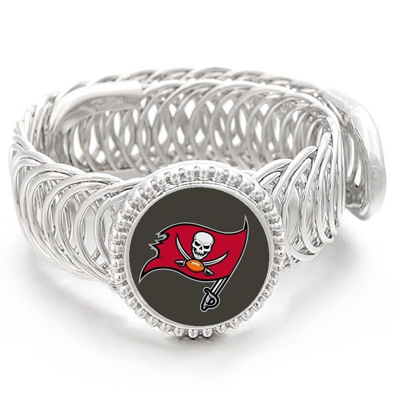 Tampa Bay Buccaneers Football Sterling Silver Mens Womens Bracelet + Giftpk D11