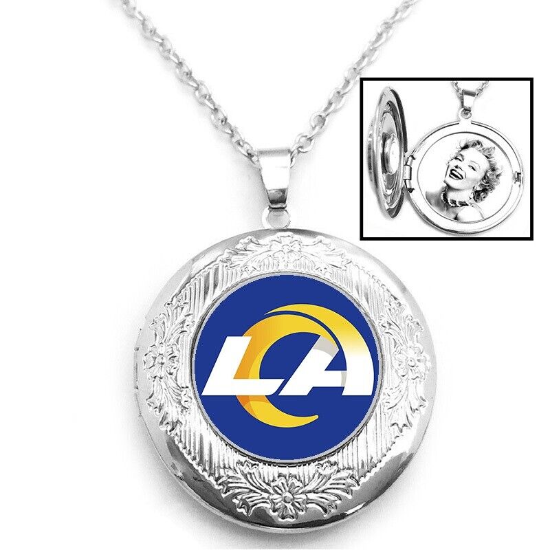 New Los Angeles Rams Womens Silver Link Chain Necklace And Photo Locket D16