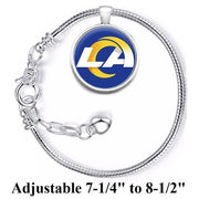 Los Angeles Rams Silver Women'S Link Bracelet W Gift Pkg D10