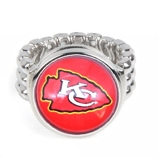 Kansas City Chiefs Gift Set Womens 925 Sterling Silver Necklace And Ring D18D2