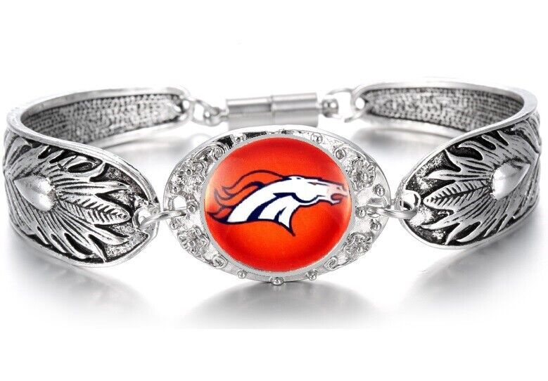 Denver Broncos Gift Womens 925 Sterling Silver Necklace, Bracelet Set D3D18 Spec