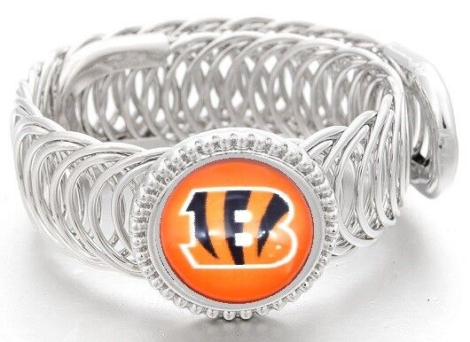 Cincinnati Bengals Football Sterling Silver Mens Womens Wrap Bracelet + Gift D11