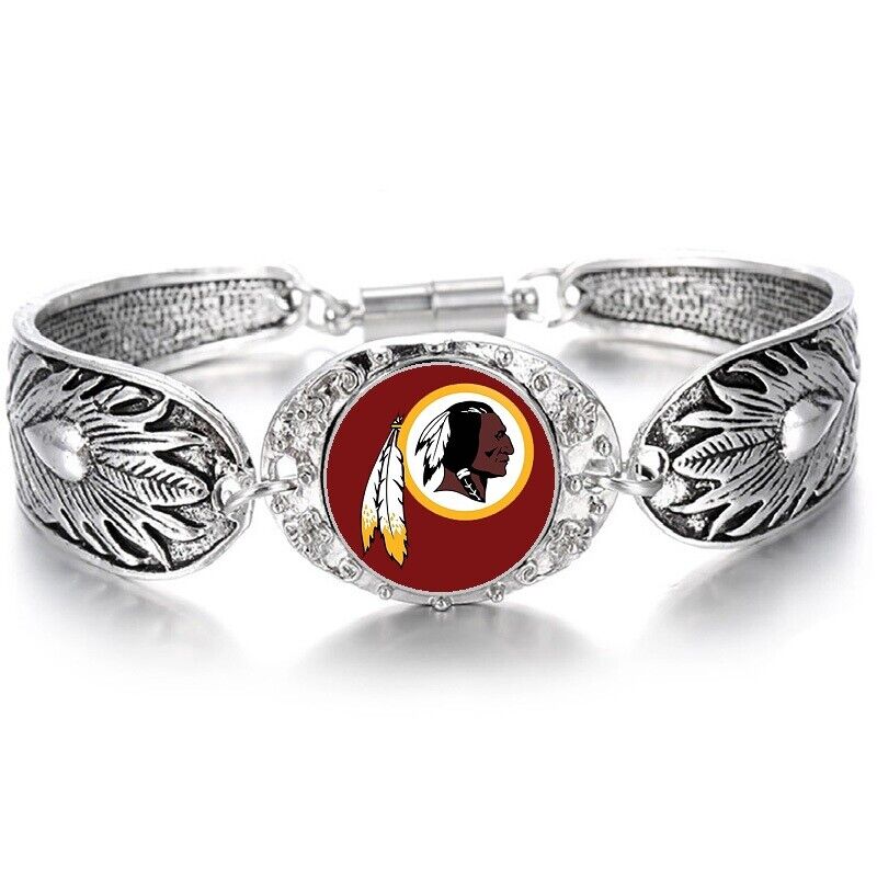 Washington Redskins Women'S Sterling Silver Bracelet Football W Gift Pkg D3