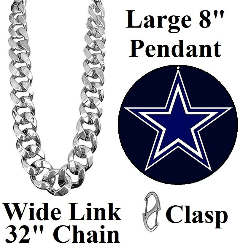 New Big Chain Dallas Cowboys True Blue Stadium Fan Necklace D32